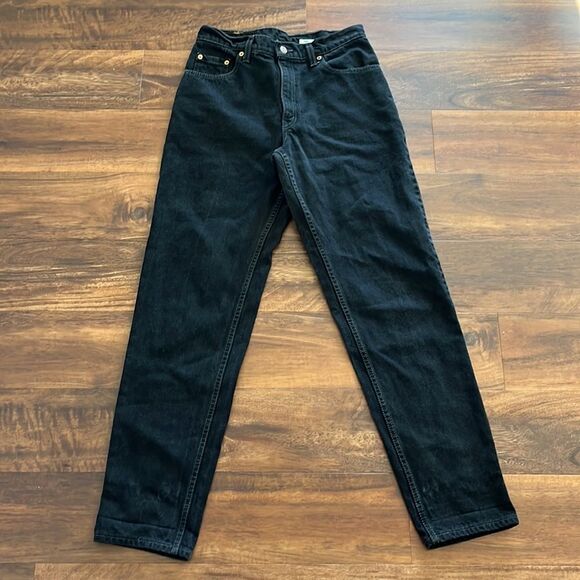 VTG Levi’s 550 Black Relaxed Fit Tapered Leg Straight Jeans size 11 juniors - Picture 2 of 4